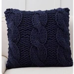 Pottery Barn Chunky Knit Navy Pillow